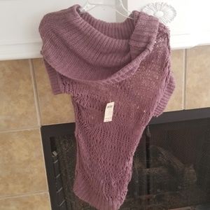 Cowl neck mauve yarn top